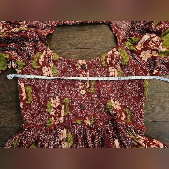 NWT Free People Floral Burgundy Dress - Size XS - Picture 11 of 16